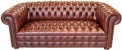 Красно-коричневый диван Chesterfield целиком