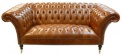 Коричнево-золотистый диван Chesterfield с высокой спинкой