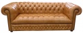 Коричневый диван Chesterfield с пуговичной стяжкой